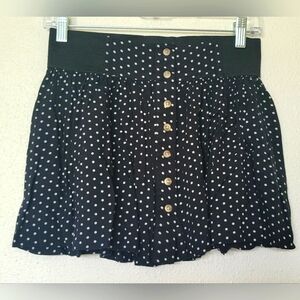 AMERICAN EAGLE black & white polka dots button front mini skirt. size XS